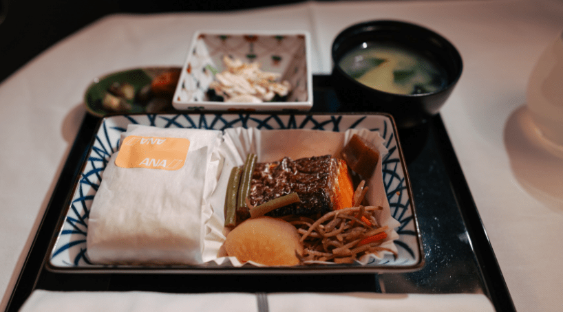 ANA 777-300ER Business Class Inflight Dining