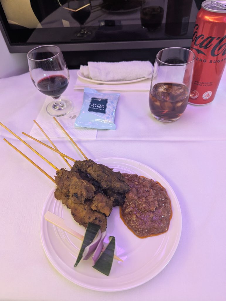 Satay Skewers Malaysia Airlines Business Class
